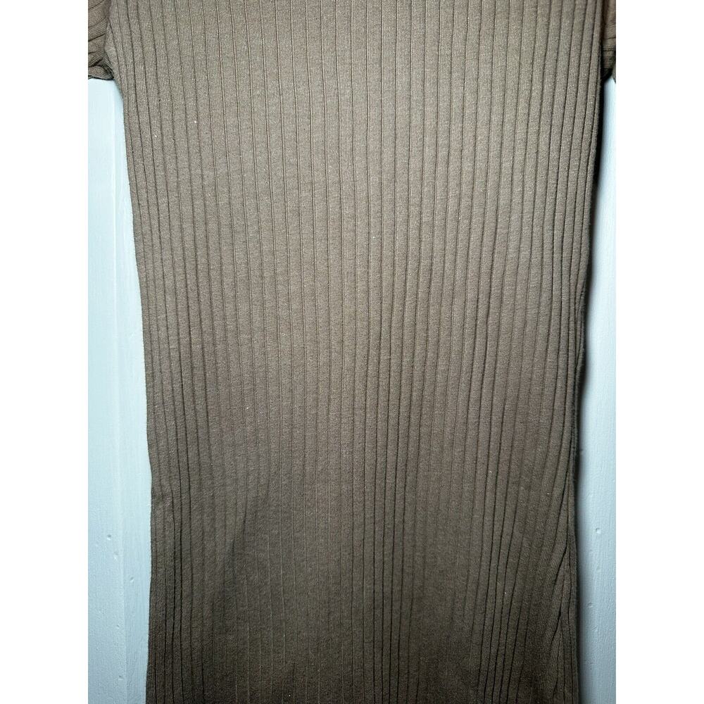Zara Ribbed Midi Sparkle Body on Dress Size Medium Beige - Picture 5 of 6
